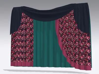 Curtain Low-poly 3D model