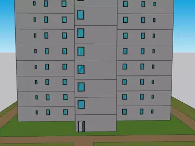 Building with 20 floors 3D model