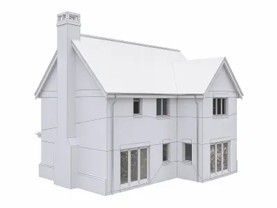 Neighborhood Houses P06 Low-poly 3D model