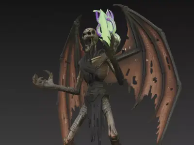Horror Statue Skeleton 3D Model Low-poly 3D model