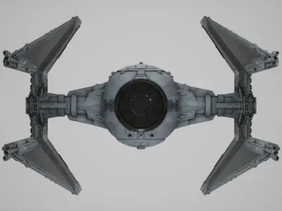 Tie Interceptor Low-poly 3D model