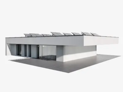 Modern house 23 at night 3D model