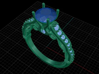 Iight Weight Engagement Ring 3D print model get