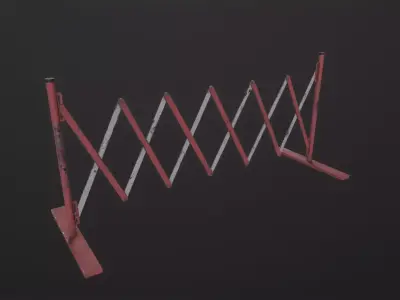 Foldable Barricade 3D Model Low-poly 3D model