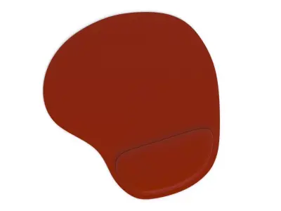 Mousepad With Wrist Support Red 3D model