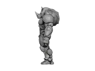 Rhino Cyborg Low-poly 3D model