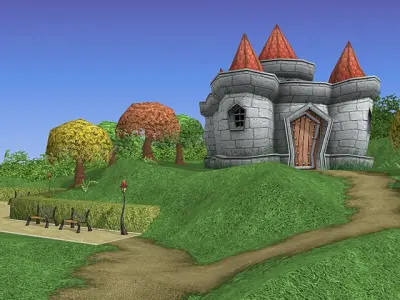 Fantasy village kit Low-poly 3D model