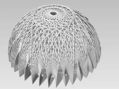Parametric Dome Structure Architectural Pavilion 3D Model 3D model