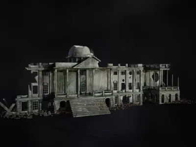 CAPITOL IN FLAMES Low-poly 3D model