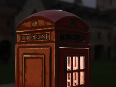 London telephone booth Low-poly 3D model buy