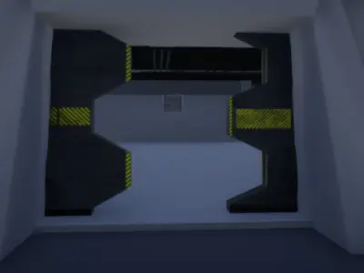 Armored Blast Door   Low Poly Low-poly 3D model