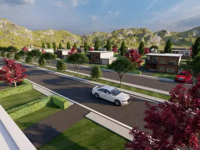 3D Villa Family House Neighborhood 3D model 3D model