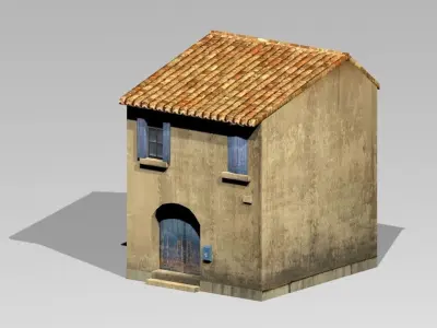2 storey Italian residential building  Low-poly 3D model