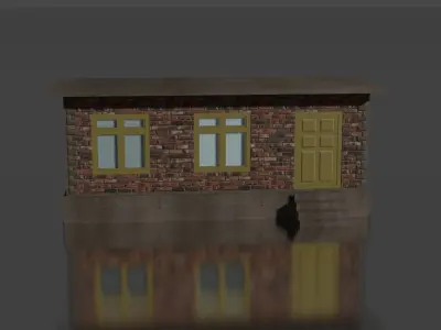 city house low-poly Low-poly 3D model 8