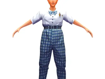 Cartoon Low Poly Style Avatar 017 3D Model Low-poly 3D model