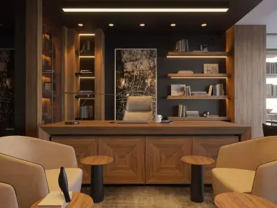 Modern Manager Office 3D Interior Scene 3D model