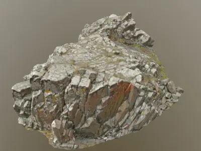 3d scanned rock cliff K2 3D model