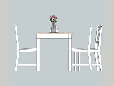 Dining set IKEA PINNTORP STEFAN 3D model