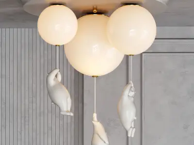 WASTY TRIO Chandelier by Lampatron Low-poly 3D model