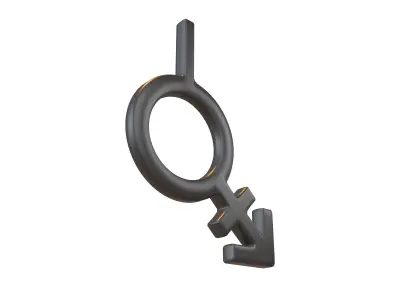 Bigender Gender Symbol v4 001 Low-poly 3D model
