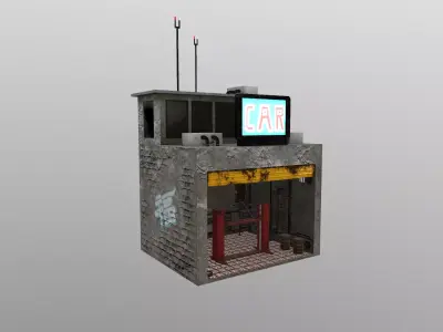 Cyberpunk City - Building 18 Low-poly 3D model