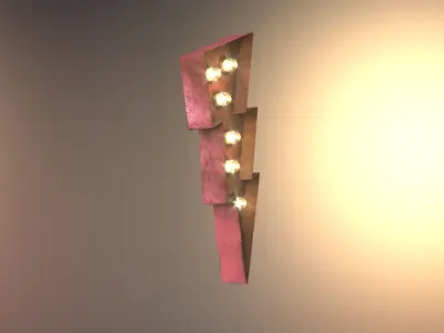 Lightning Bolt Rusted Sign Low-poly 3D model