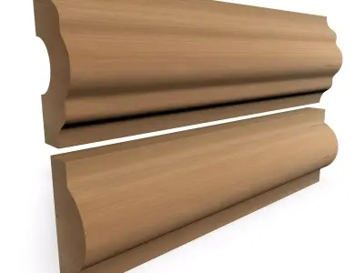 Wooden Baseboards 3D model