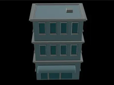 Stylized Building 1 - Mobile Game Asset Free low-poly 3D model