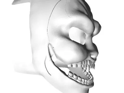 Fantasy Fiction Sci-Fi Alien Monster Character Mask 3D print model