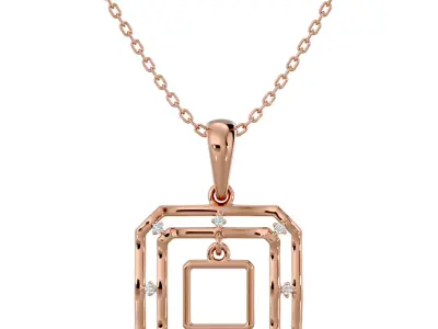 Light Minimalist Diamond Ring Earrings Pendant Set 3D print model