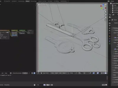 Keyset and materials 3D model