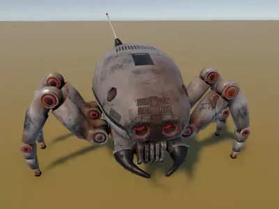 Old robot spy Low-poly 3D model