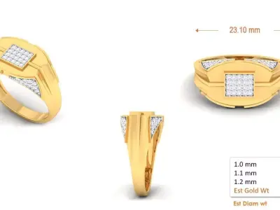 Diamond Ring for Women 3D print model 33