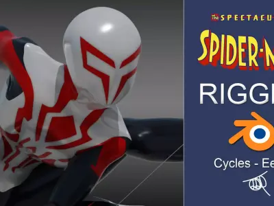 Spectacular Spider - Man 2099 White Low-poly 3D model