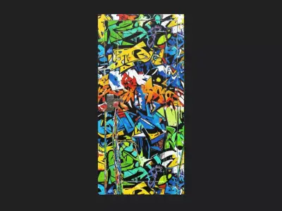 Colorful Graffiti Urban Street Art Style Door 3D model