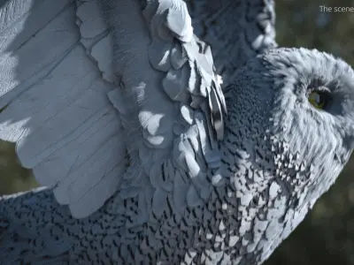  Wild Snowy Owl Idle Animated Rigged For Blender 