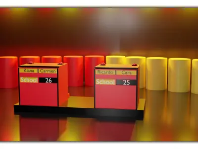 2 Set School Event Podium 3D model