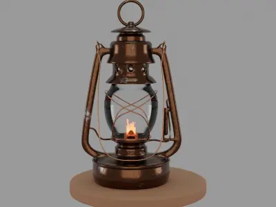 Old lantern 3D model Low-poly 3D model
