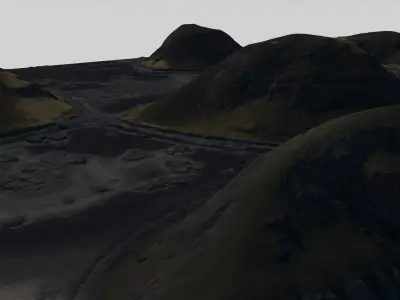 Landscape Tundra Shores Low-poly 3D model