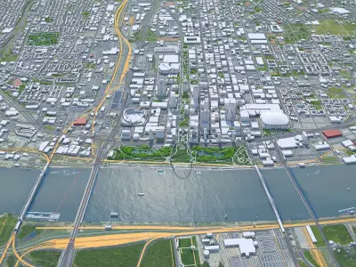 Saint Louis City Missouri USA Low-poly 3D model