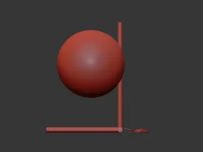 Modern Golden LED Lamp 3D model