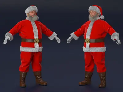  Santa Claus Character A Pose with Fur 