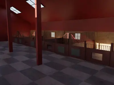 Horse Stable Low-poly 3D model