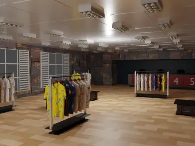 Clothing Store Interior Low-poly 3D model