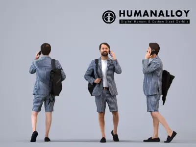 Basics0745 - A set containing 5 models of male and female 3D model