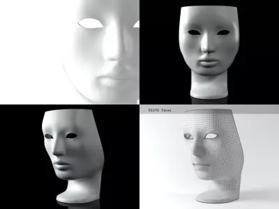 Nemo set of different colored head vases 3D model