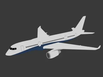  Generic Airliner - Plane - Airplane -- LowPoly Low-poly 3D model