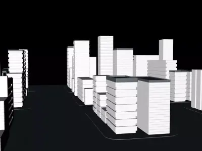 Unique buildings pack futuristic city 3D model
