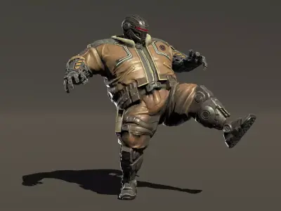 Cyberpunk Robot - The Mechanic - rigged 3D model