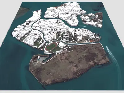 The island of Murano Venice Italy  3D model